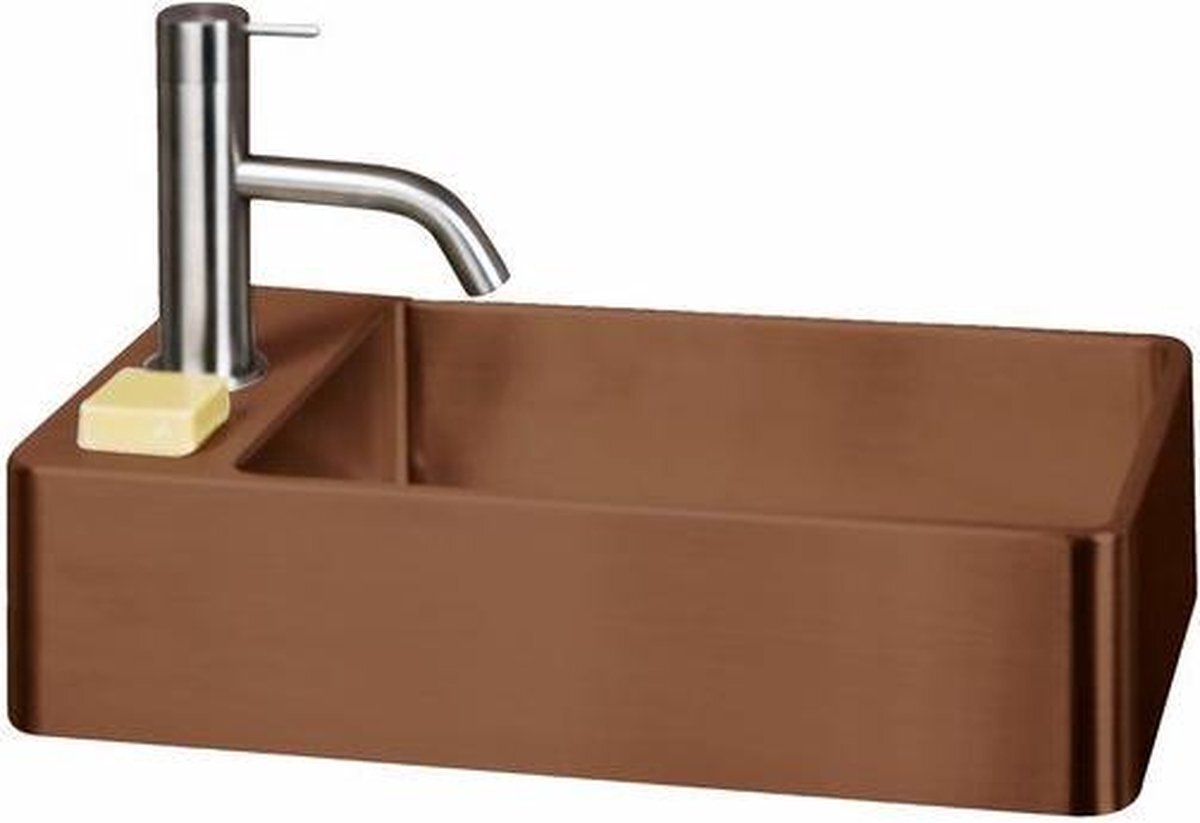 Qisani Vanity 22x40x10cm fontein 1 kraangat met afvoerplug Copper