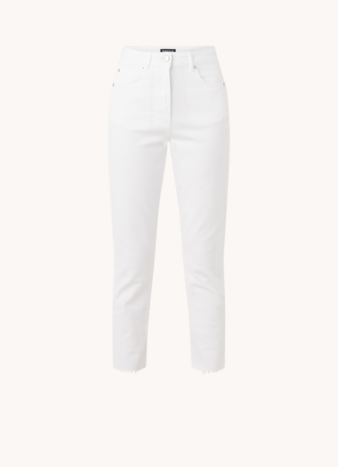 Whistles High waist slim fit cropped jeans met gerafelde zoom