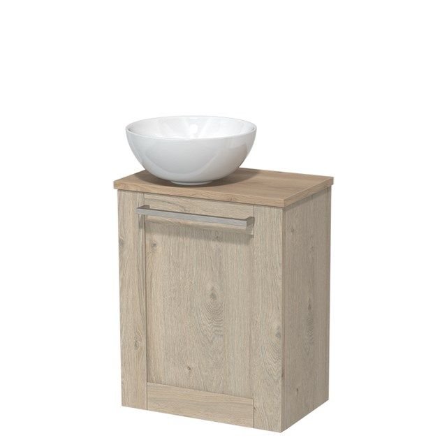 Maxaro Modulo Toiletmeubel 41 cm - Lichtgrijs Eiken/Lichtbruin Eiken