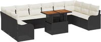vidaXL Banc de jardin noir et crème