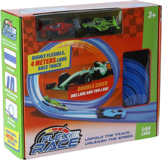 Rapid Wheels Racebaan - 4 meter - Blauw - Flexibel Ontwerp