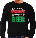 Bellatio Decorations Wonderful beer foute Kersttrui - bier thema sweater - zwart - heren - Kerst kleding XL