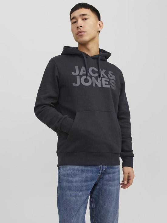 JACK & JONES JJECORP LOGO SWEAT HOOD NOOS Heren Trui - Zwart - Maat XL