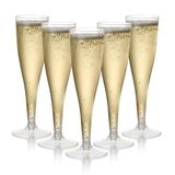 MATANA 24 Plastic Champagneglazen voor Bruiloften, Verjaardagen, Kerst & Feesten, 130ml - Herbruikbare Kunststof Champagne Glazen - Elegante Plastic Glazen voor Cocktails, Dessert