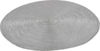Gerimport Placemat - metallic zilver - 38 cm - rond - geverfd jute