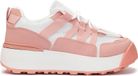 Permani Baskets pour femmes Plateforme Chaussures de sport Lacets Chaussures de loisirs Alive Rose Taille 40