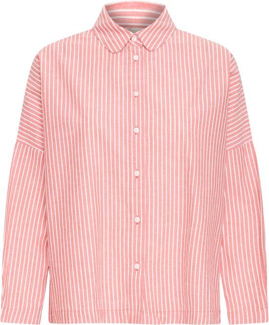 Ichi IHGILEY SH Dames Blouse - BIRCH / PINK STRIPE