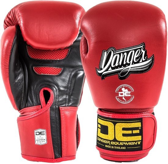 - Danger Boxing Glove Supermax Leather Red-14 oz