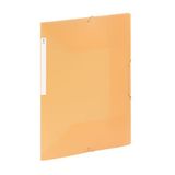 Viquel - Opbergmap met 3 kleppen van kunststof met grote capaciteit - A4 ordnerbox met identificatielabel - Doorschijnend oranje