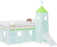 Homestyle4u Hoogslaper - 90x200 cm - groen - met glijbaan