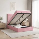 vidaXL Ottoman bed met matras Roze 120 x 200 cm Fluweel