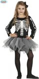 Fiestas Guirca Verkleedjurk Skelet Meisjes Zwart/wit Maat 96/108