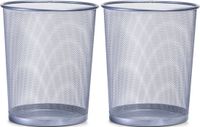 Zeller 2x Argent poubelles rondes en fil métallique/mesh 29 x 35 cm
