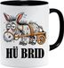 Mok HÜ BRID Mok met spreuk | Grappige mok met ezelmotief en spreuk | Grappig cadeau voor vrouwen en mannen voor verjaardag of afscheid (zwart)
