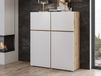 Mobistoxx CROSSAIR Commode 4 portes blanc/chêne wotan