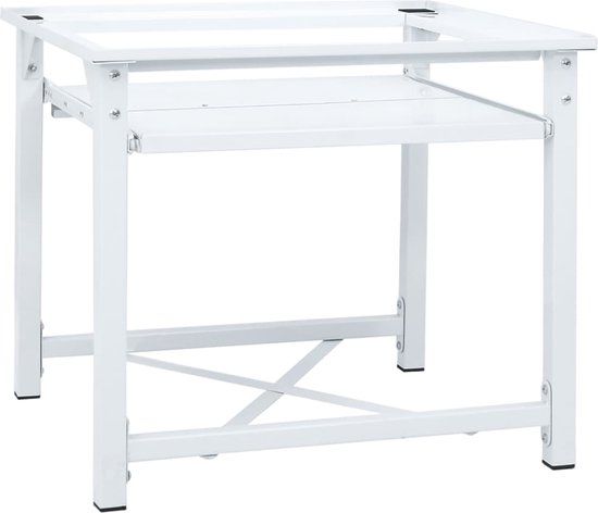 vidaXL Wasmachineverhoger - met - uittrekbaar - schap - wit