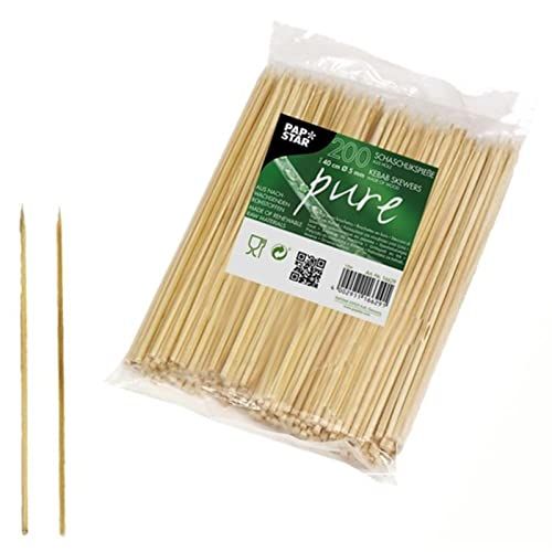 Papstar Pure Shasliekspiesen, 200 stuks, 40 cm