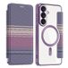 Samsung Étui à rabat magnétique élégant avec emplacements pour cartes RFID - Violet