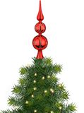 Inge-glas Inge Christmas Goodz kerstboom piek gedecoreerd - rood - glas - 31 cm