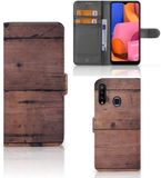 B2Ctelecom Samsung Galaxy A20s Book Style Case Old Wood