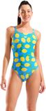 ARENA Lemons Swimsuit Lace Plus Back - Dames Zwempak - Turkoois/Multi - 36