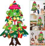 Merkloos / Sans marque SHANEE Sp. z o.o. Vilten kerstboom voor kinderen incl 33 accessoires - 105cm - Mini kerstboom - Kerstversiering - met verlichting