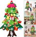 Merkloos / Sans marque SHANEE Sp. z o.o. Vilten kerstboom voor kinderen incl 33 accessoires - 105cm - Mini kerstboom - Kerstversiering - met verlichting