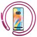 Tumundosmartphone Transparante ophanghoes voor Oppo A78 4G met roze trekkoord
