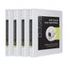 Oxford 79904 3 ringbanden, 1 inch ONE-Touch Easy Open D-ringen, zichtbandhoezen aan 3 zijden, duurzaam scharnier, anti-aanbaklaag, PVC-vrij, wit, 4 stuks (79904)