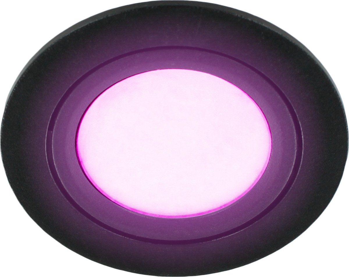 Letsleds Ondiepe inbouwspot - White & Color - rond ZWART 8Watt IP65 - Zigbee 3