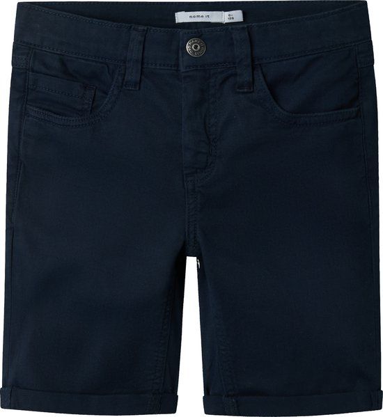 Name It Silas Isak Long Twill Short Junior - Maat 116 - donkerblauw