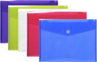 Exacompta 10x Pak van 5 Envelop tassen - PP met klittenband sluiting - A4 - Geassorteerd