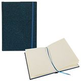 Idena 12255 - Notitieboekje Glitter, middernachtblauw, 14 x 20 cm, vierkant, 100 g/m², 192 pagina's, met kikkerzakje, lint en elastische sluiting, 1 st.