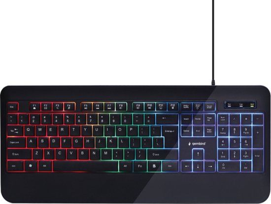Gembird KB-UML-03 Gaming Toetsenbord - RGB LED - Ultra Slim - USB - QWERTY US Layout - Zwart
