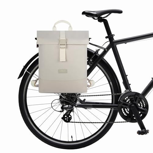 LARKSON Tammo Bike 2-in-1 Fietstas Rugzak & Achtertas Bagagedrager Beige Waterafstotend