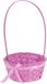 Excellent Houseware Rieten mandje met hengsel - roze - 21 x 39 cm