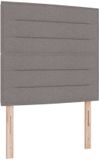 vidaXL LED Hoofdbord Taupe Stof