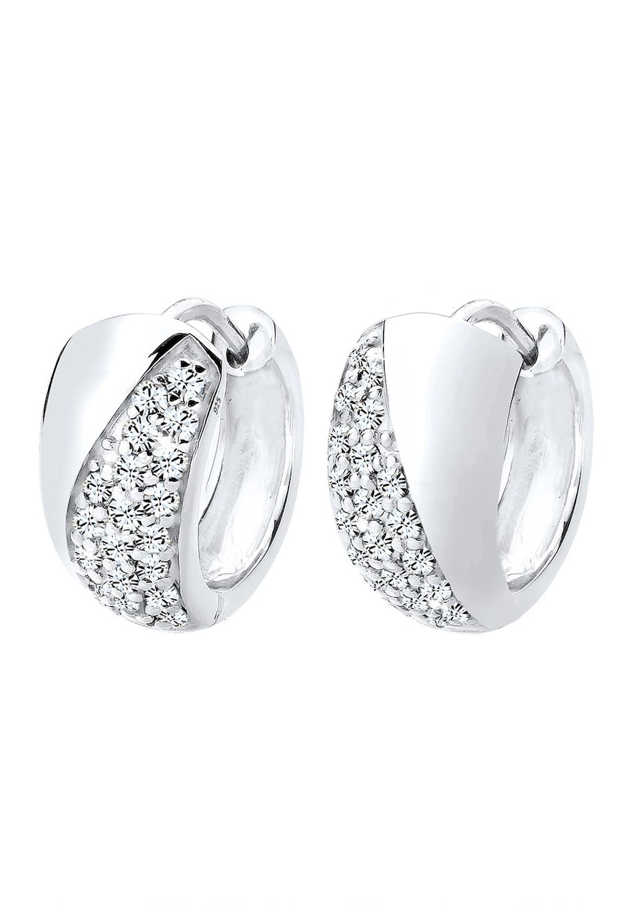 Elli Elli Oorbellen Creools Elegant Kristallen Zilver Oorringen Dames