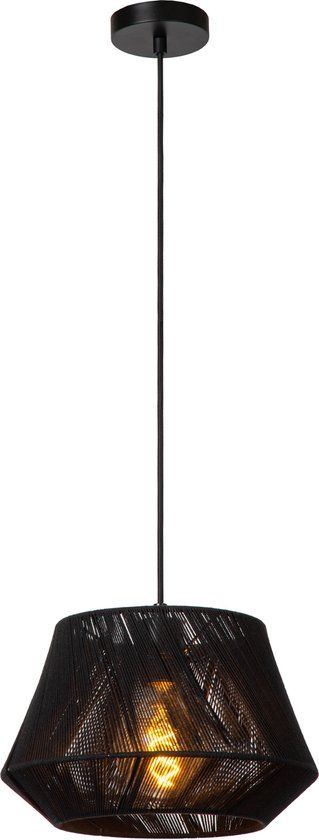 Lucide JESSICA - Hanglamp - Ø 30 cm - Zwart - E27 - Textiel
