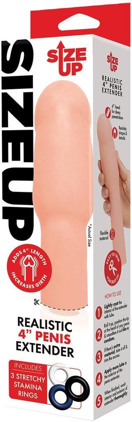 Size-Up Realistic 4 inch Penis Extender - Beige