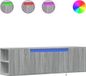 vidaXL Tv-wandmeubel met LED-verlichting, grijs sonoma, 135x31x39,5 cm