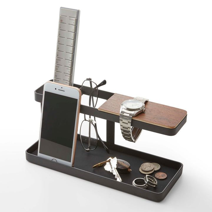 Yamazaki Tower Desk Organizer - Steel, Wood - Black