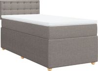 vidaXL Boxspring avec matelas tissu taupe 90x190 cm