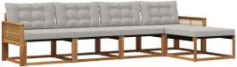 vidaXL Bank loungeset 5 zitplekken Naturel et gris clair