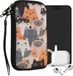 kwmobile hoesje voor smartphones L - 6,5" - hoes van Neopreen - Katten design - oranje / zwart / wit
