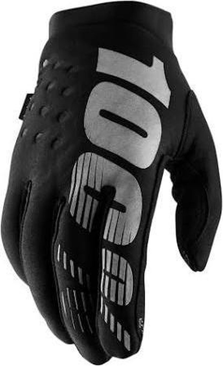 100% Brisker gloves Youth black grey MTB / BMX handschoenen - Maat:S