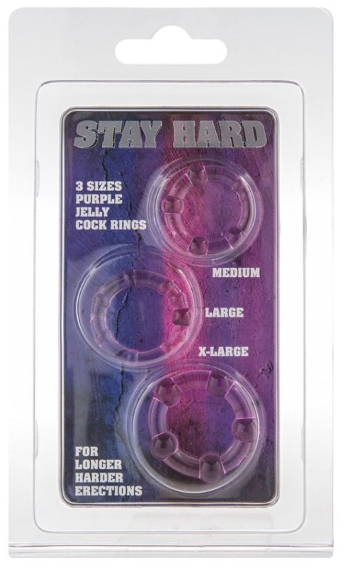 Eros Scala Stay Hard - 3 stuks - Cockring - Paars