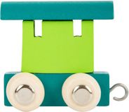 Small Foot Houten Lettertrein Wagon Groen - 12 stuks