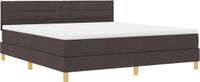 vidaXL Boxspringbed met kussens Donkerbruin 180 x 200 cm Stof