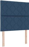 vidaXL - LED Hoofdbord - Blauw - 90 cm - Stof
